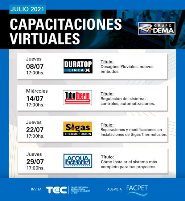 Conocé las capacitaciones virtuales de Grupo Dema del mes de julio | CPTN